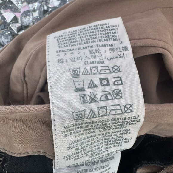 Marciano pants black detailing stretchy bottoms skinny Beige Buttoned Trousers - Picture 10 of 10